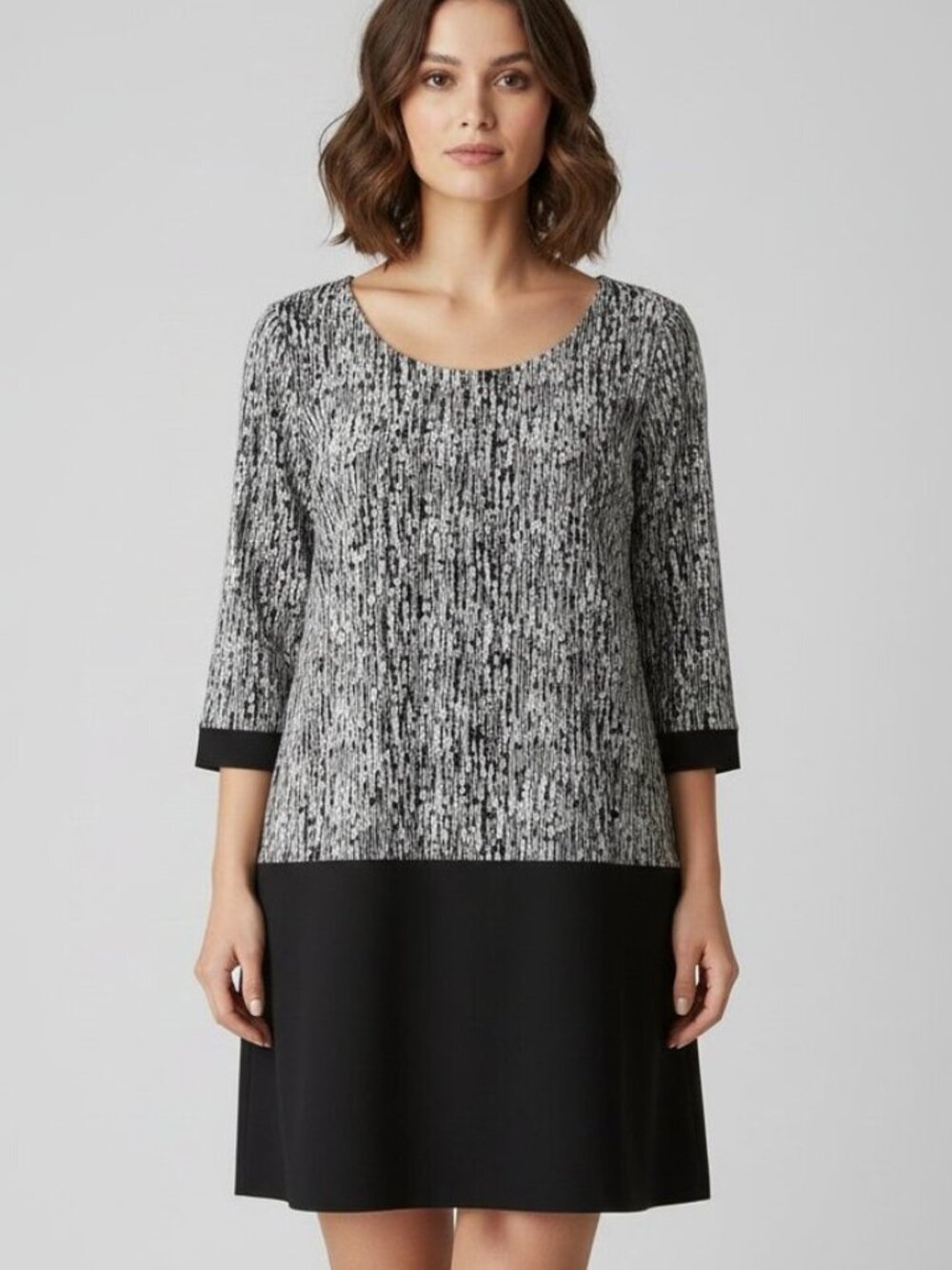 Windsmoor Women's Dress Size 16 Long sleeve Print Black Business casual office